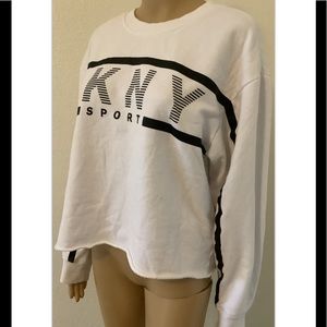 DKNY Sport Logo Fleece Crop Sweatshirt women’s Sz M/M
